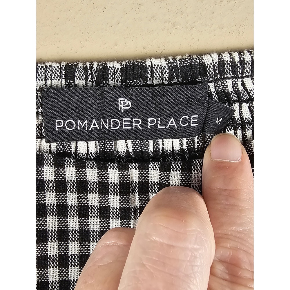 Pomander Place Tuckernuck Womens Abigail Black White Gingham Dress Medium - Picture 4 of 5